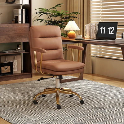 Italian Leather Office Chairs Office Meeting Computer Chair Light Luxury Designer Backrest Armrest Home Bedroom Gaming Chair