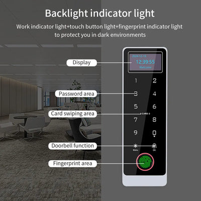 LCD Screen Tuya App Wifi Electric Fingerprint Lock Opener Access Control Keyboard Waterproof Smart RF Card Digit Keypad 5000user