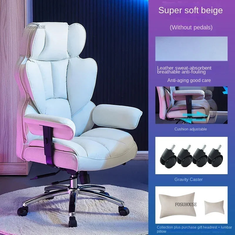 Luxury Comfortable Office Chairs Large Load-bearing Gaming Chairs Home Backrest Computer Chair Long-term Sitting Office Chair P