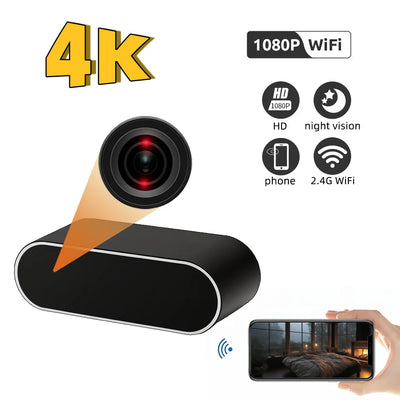 4k 1080p HD Mini Camera Clock Camera Wireless Wifi Camera Micro Cam IR Night View Alarm Camcorder Indoor video Camera