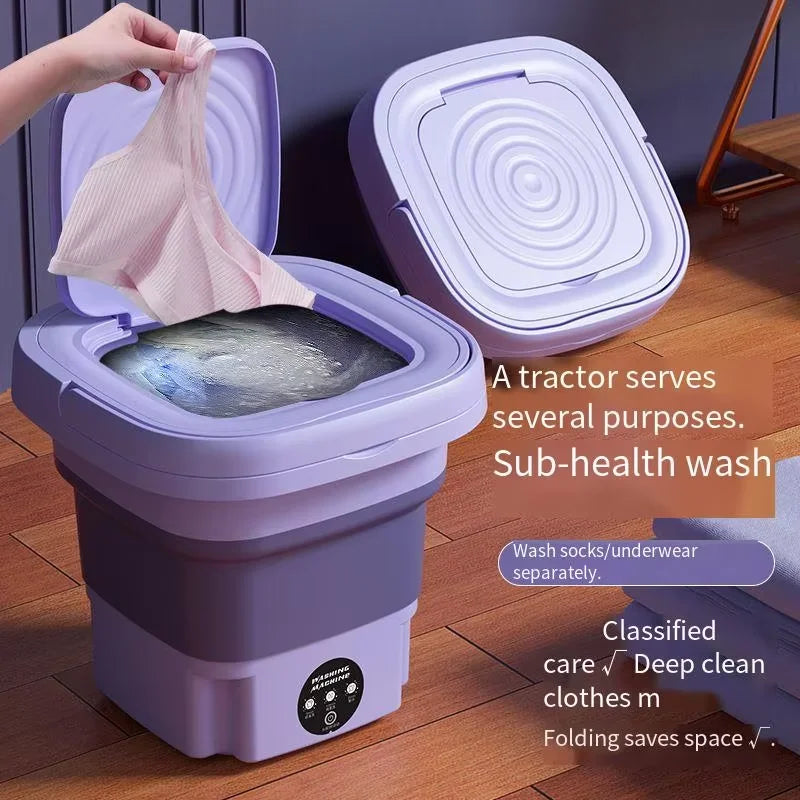 Washing Machine 8l Portable Small Folding Washing Machine Bucket For Underwear Washing Clothes Machine For Travelling