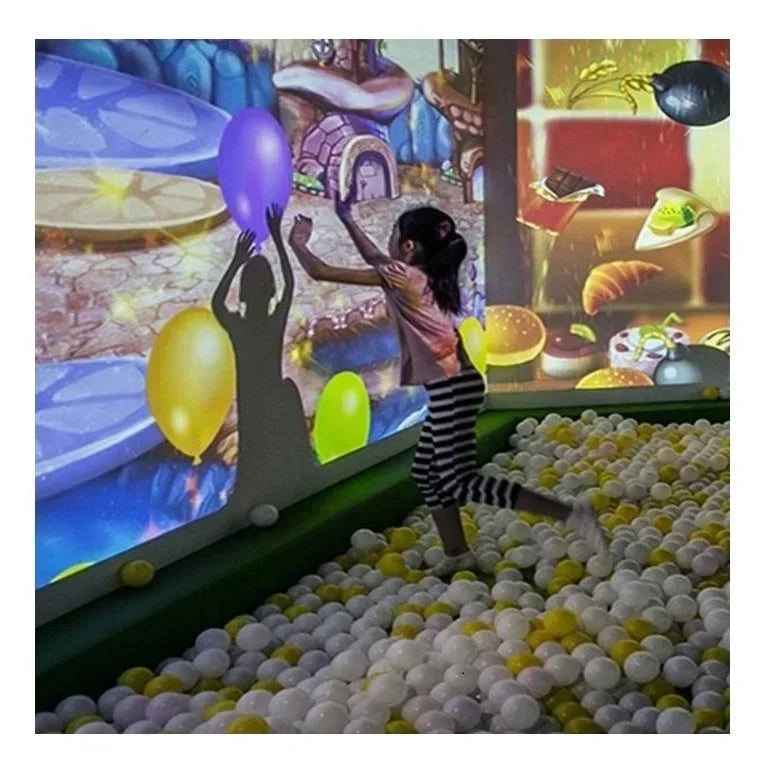 Small Business Game Center Interactive Floor / Wall Projector 3D Projection Software Kids Playing Games For Shopping Mall