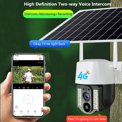 4G WiFi Camera Solar PIR Human Motion Detection Night Vision IP67 Waterproof Security Video IP Camara 2MP Outdoor CCTV Monitor