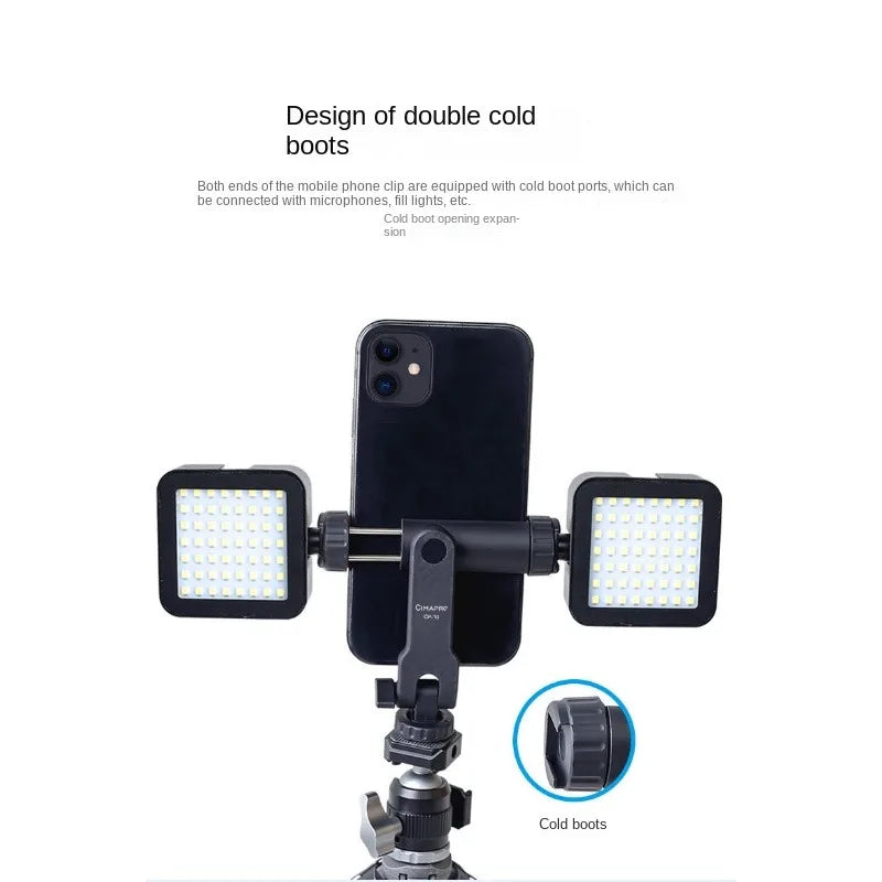 Vertical Shooting Phone Mount Holder DSLR Camera Monitor Mount Tripod Mount Clamp for Smartphone Vlog Shooting