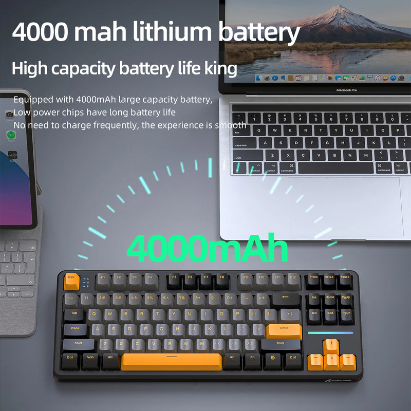 Attack Shark X87 Wireless Gaming Keyboard, Gasket, RGB Backlit, Hot-Swap, 3-Mode Connectivity, Large Battery, Compact TKL Layout