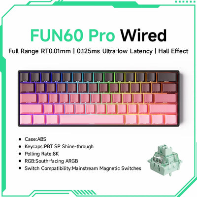 Akko MonsGeek FUN60 PRO&MAX HE Machanical Keyboard Magnetic Switch 60% Wireless Gaming Keyboard Rapid Trigger 8K Custom Keyboard