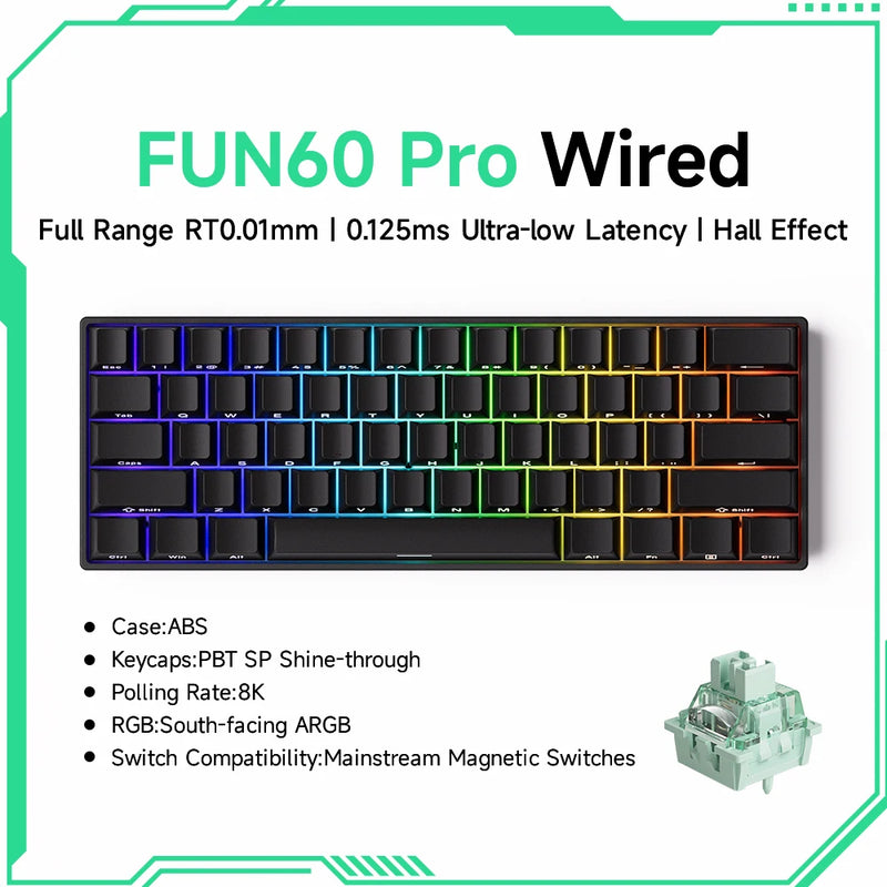 Akko MonsGeek FUN60 PRO&MAX HE Machanical Keyboard Magnetic Switch 60% Wireless Gaming Keyboard Rapid Trigger 8K Custom Keyboard