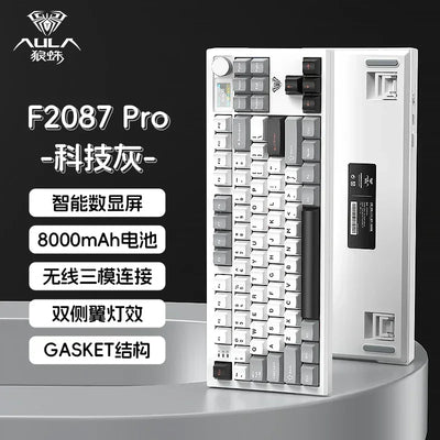 AULA New F2087Pro PBT Keycaps Mechanical Keyboards RGB Light Wireless Bluetooth 3mode Customize Gaming Keyboard PC E-sports Gift