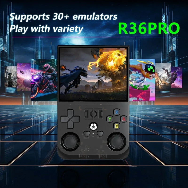 R36PRO Retro Handheld Game Console 3.5 Inch IPS Screen Dual Joystick Video Player Emulators for PS1/PSP/N64/MAME Pocket Games