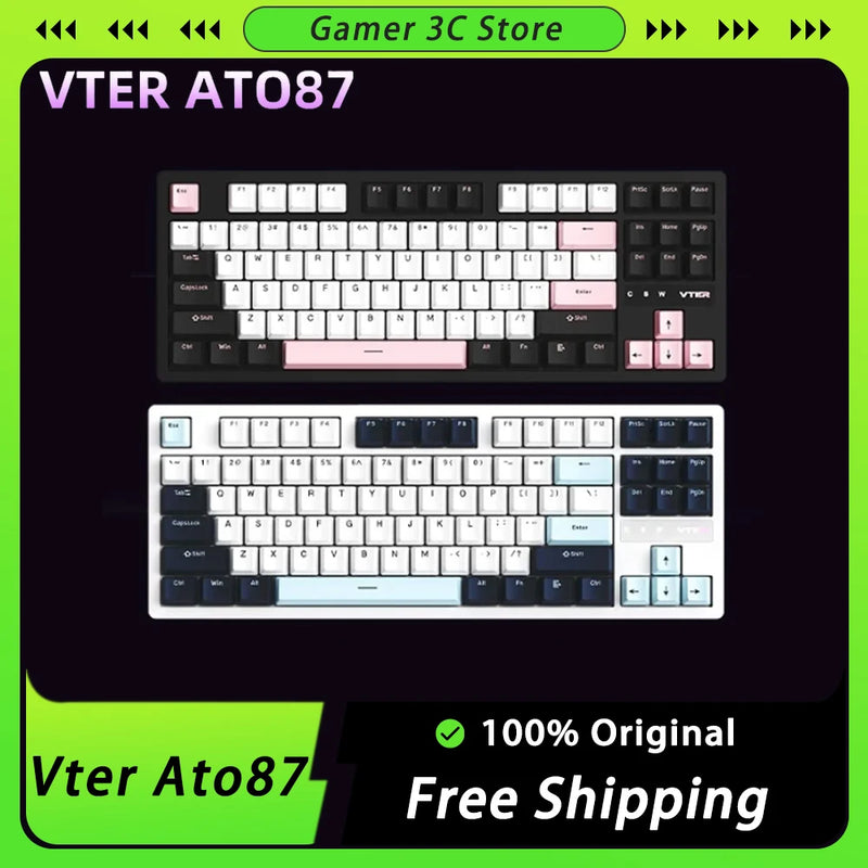 Vter Ato87 Magnetic Switch Mechanical Keyboard Wired Keyboards Valorant Keyboard 0.125MS Low Latency Custom 8K Gaming keyboard