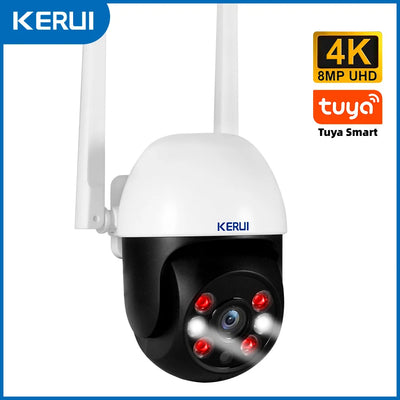 KERUI 5MP 8MP 4K PTZ WiFi IP Wireless Camera Tuya Smart Outdoor Home Security Dual Lens 10MP 5K Camera CCTV Video Surveillance