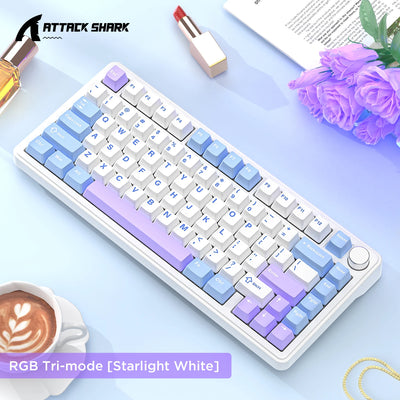 ATTACK SHARK X85 & X85Pro Wireless Mechanical Gaming Keyboard, 75% Layout, Hot Swappable, RGB, Bluetooth, PBT, Gasket Design