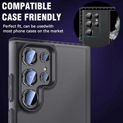 Aluminum Alloy Camera Glass Case For Samsung Galaxy S25 Ultra 3D Metal Ring Lens Protector S24 FE S 25 Plus S24Ultra S25Ultra 5G