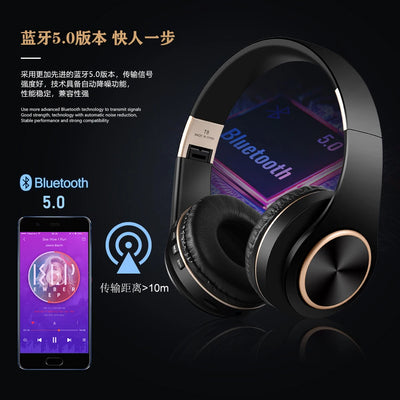 Earphones Bluetooth Wireless Gaming Headphones for Pc Audio Headset Sale Collapsible Over-ear With Cable and Mic Hearing Aids