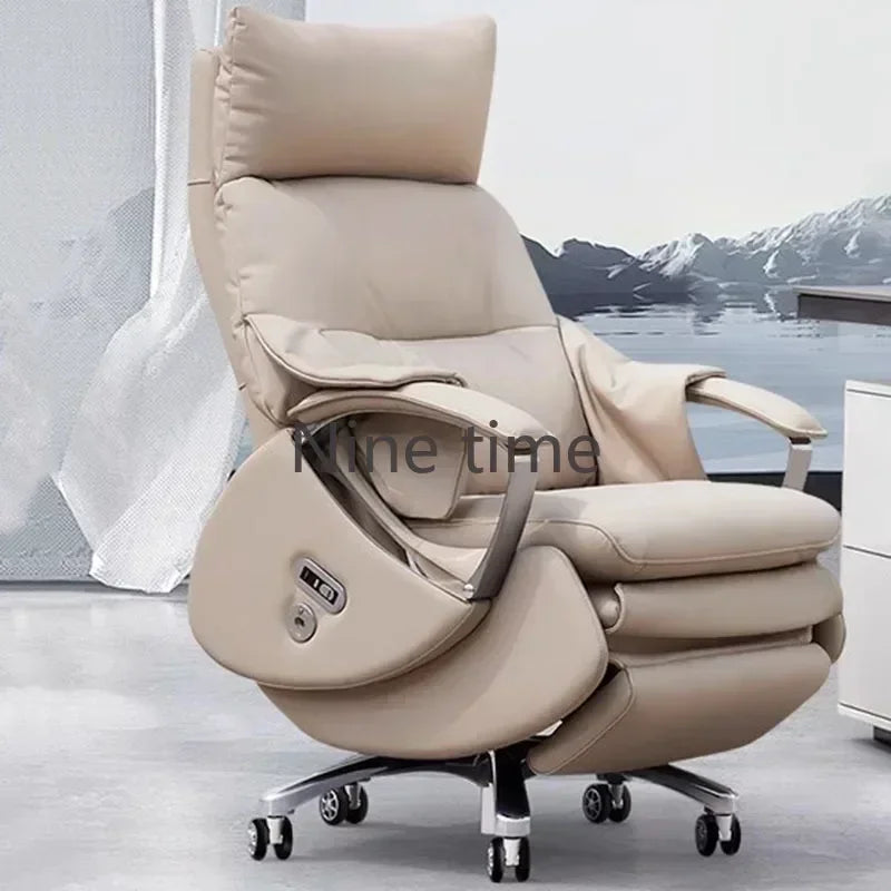 Leather Modern Office Chairs Makeup Boss Recliner Massage Computer Chair Autofull Ergonomic Silla Oficina School Furniture