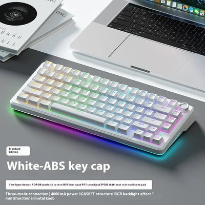 Weikav WK75 Mechanical Keyboard Tri Mode Wireless Keyboard Custom 4000mAh RGB Hot Swap With Screen Gaming Keyboard PC Accessory