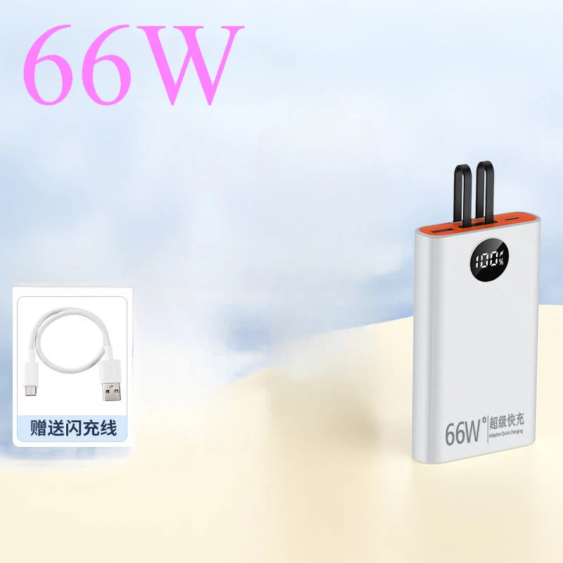 120W Super Fast Charging Mobile Power Bank, 20000mAh Power Bank with Built-in Cable, Suitable for Apple, Android, Huawei