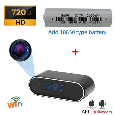 Mini Camera Clock Full HD 1080P Wireless Wifi Control IR Night Vision View DVR Camcorder Home Surveillance Monitor Video