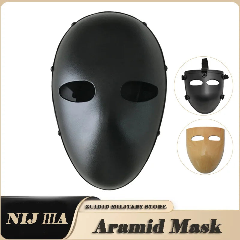 Bulletproof Face Shield Aramid NIJ IIIA Face Cover For Police and Military Tactical BallisticMask