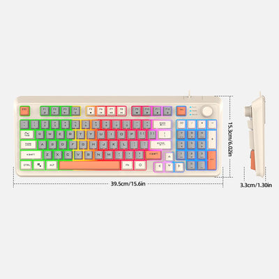 K82 Mechanical Keyboard USB Port Gaming Keyboard RGB Light Wired Keypad 94 Keys Hot-Swap Keyboard for Notebook Laptop Desktop