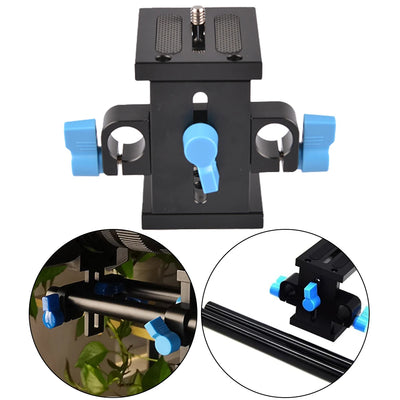 15mm Rail Support System with Quick Release Plate Universal DSLR Camera Base Plate Guide Stand for Follow Focus for DSLR Camera