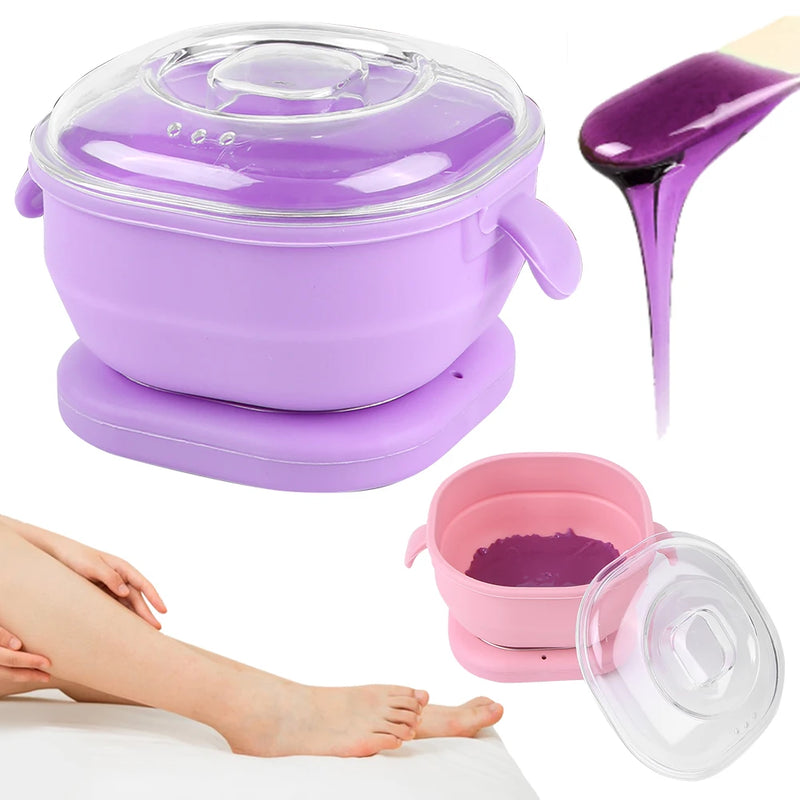 Silicone Wax Warmer Foldable Wax Heater 100W Electric Hot Wax Warmer Machine Hair Removal Wax Machine for Home Travel