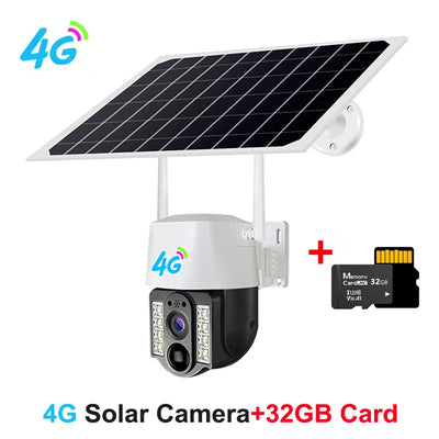 4G WiFi Camera Solar PIR Human Motion Detection Night Vision IP67 Waterproof Security Video IP Camara 2MP Outdoor CCTV Monitor