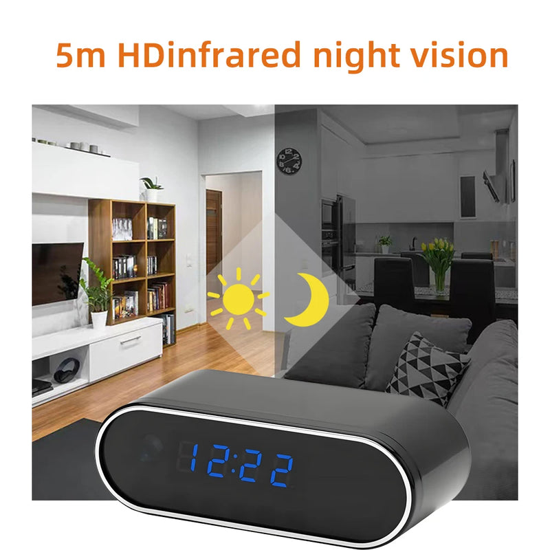 Mini Camera Clock Full HD 1080P Wireless Wifi Control IR Night Vision View DVR Camcorder Home Surveillance Monitor Video