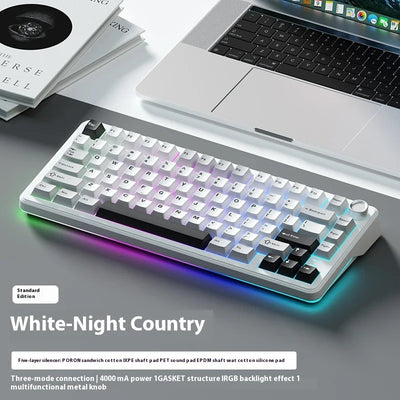 Weikav WK75 Mechanical Keyboard Tri Mode Wireless Keyboard Custom 4000mAh RGB Hot Swap With Screen Gaming Keyboard PC Accessory