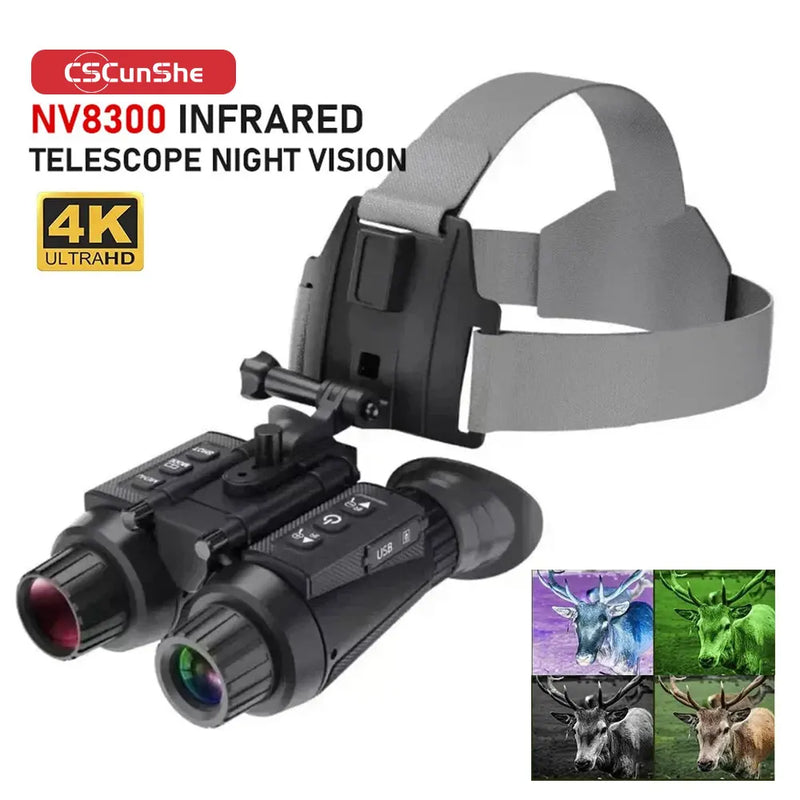 NV8300 3D Infrared Night Vision Binoculars 4K HD Telescope 8X Digital Zoom 300M Infrared Night Vision Camera for Hunting