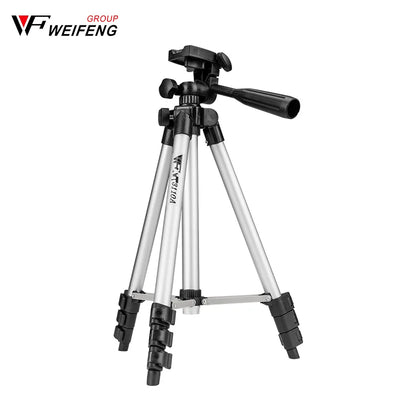 WEIFENG Black / Silver Lightweight Tripod Portable Selfie Video Photo Shooting Tripod for Mirrorless Camera Phone Photography