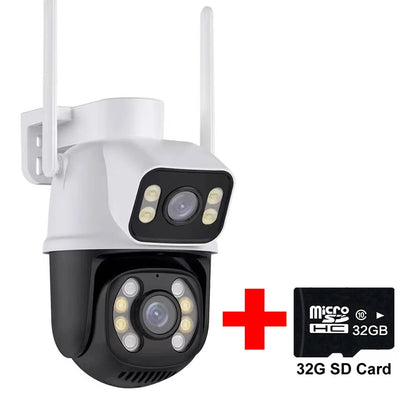 HD 6MP WiFi IP Camera Dual Lens Outdoor Security Protection CCTV 360 PTZ Video Monitor Secur Kamera Smart Home Surveillance Cam