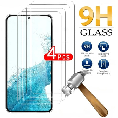 4pcs Full Cover Tempered Glass For Samsung Galaxy S24 S22 S21 S20 FE Plus 5G Screen Protector Glass Sansung S22+ Protective Film