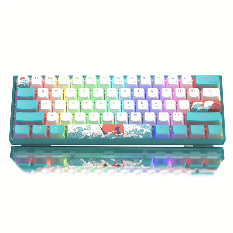 Womier WK61 61 Keys Hot-Swappable Purple Creamy Theme Mechanical Keyboard 60% Custom RGB Wired Gaming Keyboard for Win Mac