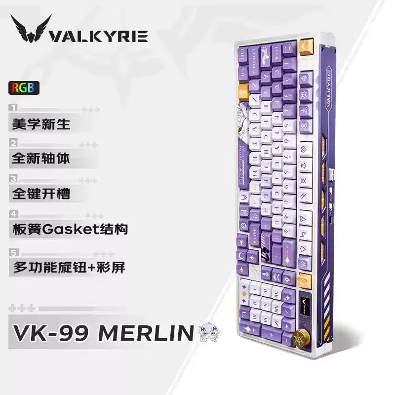 VALKYRIE VK99 Gamer Mechanical Keyboard Hot Swap 3 Modes Keyboards Bluetooth Wireless Keyboards Custom RGB Laptop Gaming Keyboar