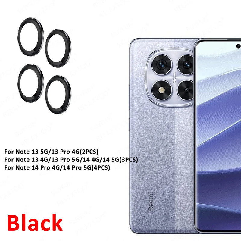 Metal Lens Glass Ring for Redmi Note 14 Pro 13 Pro+ 5G Note14 Note13 13Pro Plus 14Pro 4G Phone Camera Glass Protector Case Cover