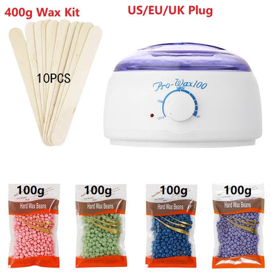 400g 500CC Hair Removal Wax Machine Waxing Heater and Beans Kit Depilatory Epilator Wax-melt Pot Paraffin Warmer Heating Machine