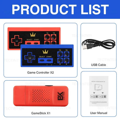 8 Bit Video Game Console HD TV Retro Game Stick Built In 3300+ Games Handheld Game Console For PCE FC GBC GB Wireless Gamepad