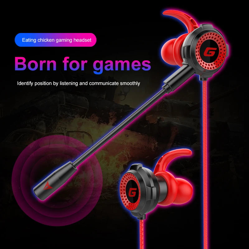 Gamer Headphones Wired Earphone Gaming Earbuds With Mic For Pubg PS4 CSGO Casque Phone Tablet Laptop Universal Game