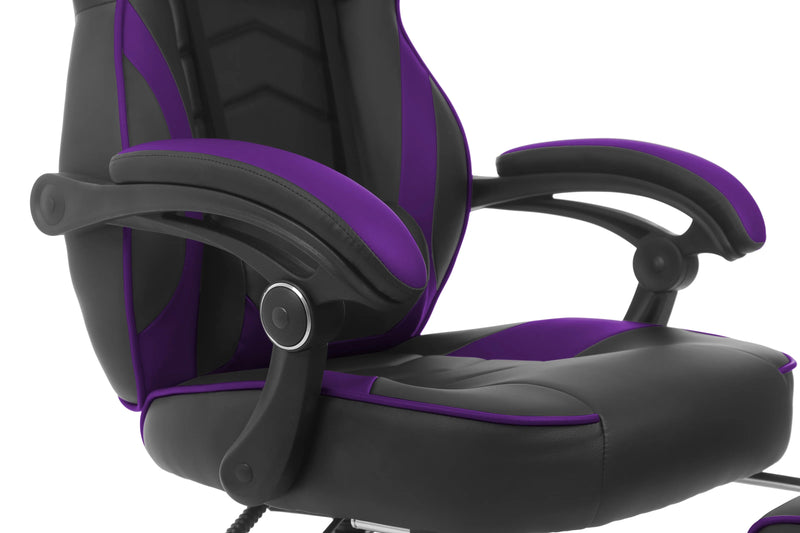 High Quality Purple Video Gaming Chair With Footrest Reclining Game Chair For Heavy People Ps4 Massage Video Gaming Chair