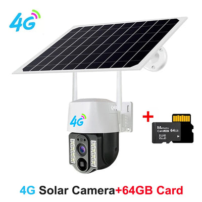 4G WiFi Camera Solar PIR Human Motion Detection Night Vision IP67 Waterproof Security Video IP Camara 2MP Outdoor CCTV Monitor