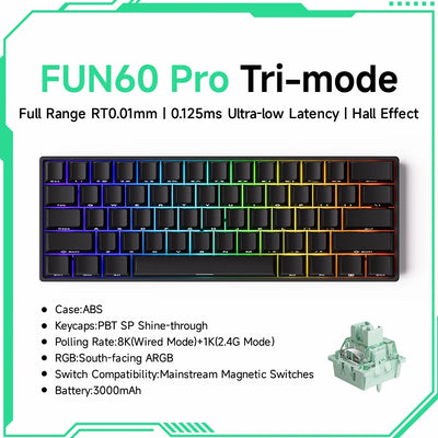 Akko MonsGeek FUN60 PRO&MAX HE Machanical Keyboard Magnetic Switch 60% Wireless Gaming Keyboard Rapid Trigger 8K Custom Keyboard