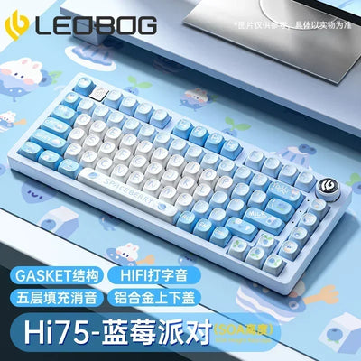 LEOBOG Hi75 E-sport Gaming Wired Mechanical Keyboard Hot-Swap Aluminum Alloy Gasket Portable Custom Gaming PC Office Ergonomic