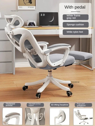 Nordic Minimalist Computer Chair Home Bedroom Gaming Chair Sedentary Comfort Office Ergonomic Office Chairs Backrest Armchair