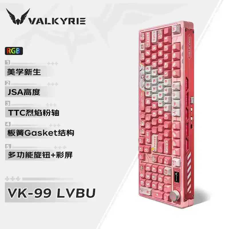 VALKYRIE VK99 Gamer Mechanical Keyboard Hot Swap 3 Modes Keyboards Bluetooth Wireless Keyboards Custom RGB Laptop Gaming Keyboar