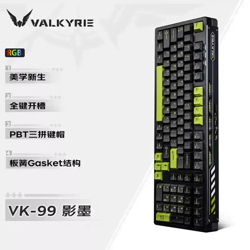 VALKYRIE VK99 Gamer Mechanical Keyboard Hot Swap 3 Modes Keyboards Bluetooth Wireless Keyboards Custom RGB Laptop Gaming Keyboar