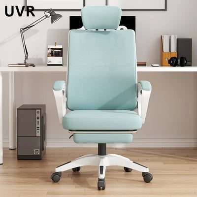 UVR Home Computer Chair Reclining Mesh Staff Chair Ergonomic Comfort Office Chair Latex Foam Cushion Rotating Gaming Chair