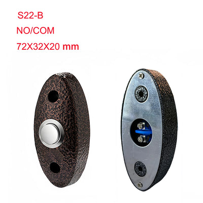 Door Exit Release Button with Zinc Alloy Panel LED NO NC COM Push Switch for Access Control System