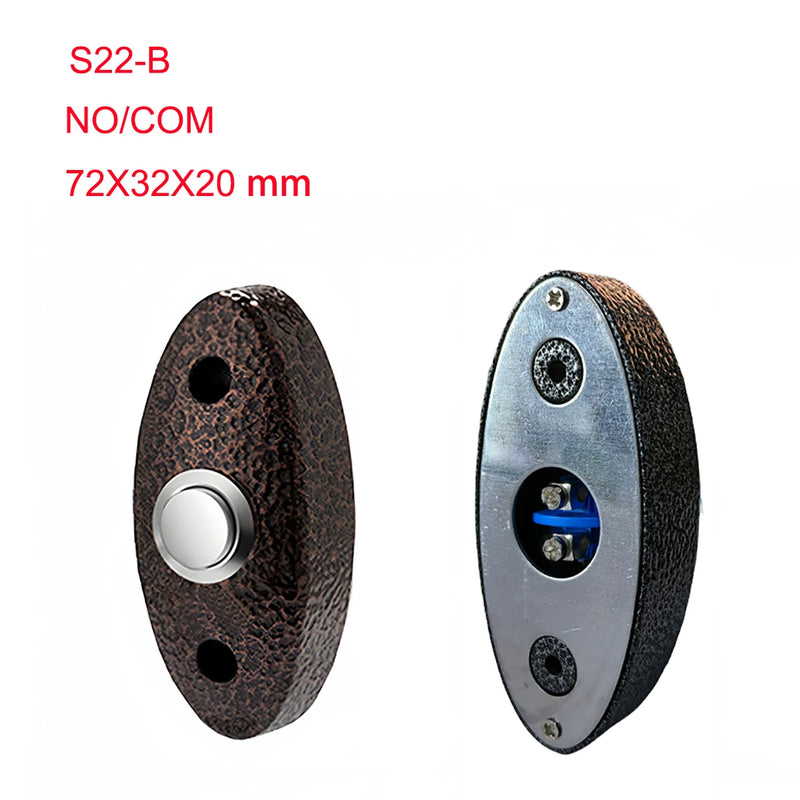 Door Exit Release Button with Zinc Alloy Panel LED NO NC COM Push Switch for Access Control System