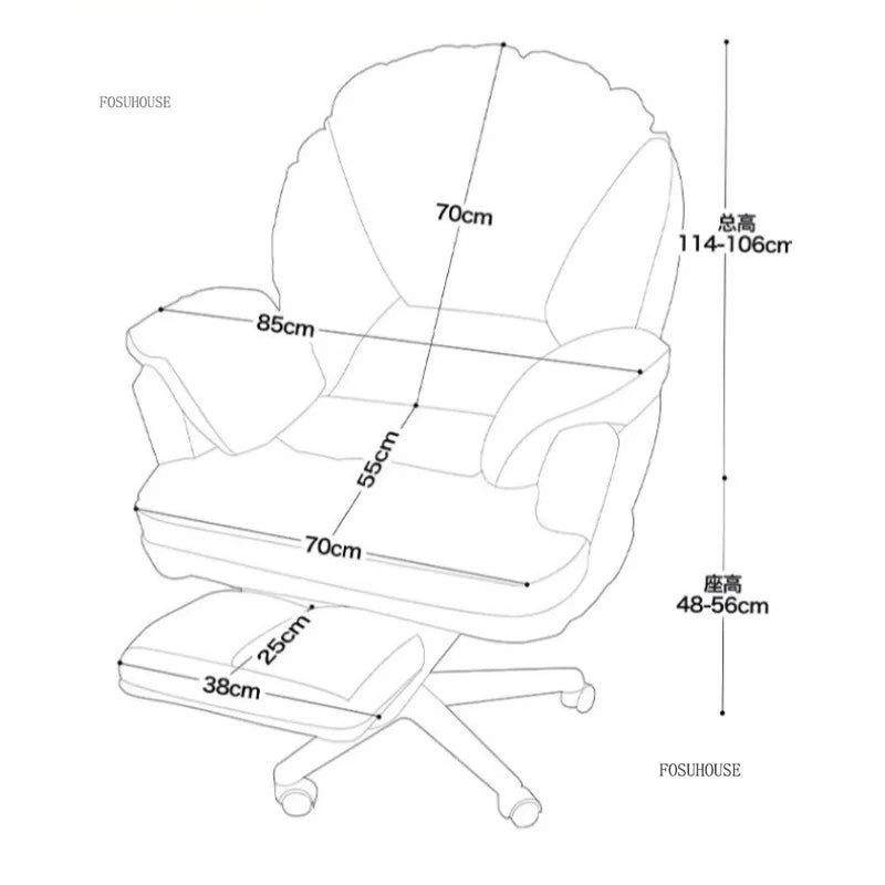 Soft E-sport Gaming Chairs Household Ergonomic Office Chairs Creative Computer Chair Dormitory Lifting Swivel Computer Armchair